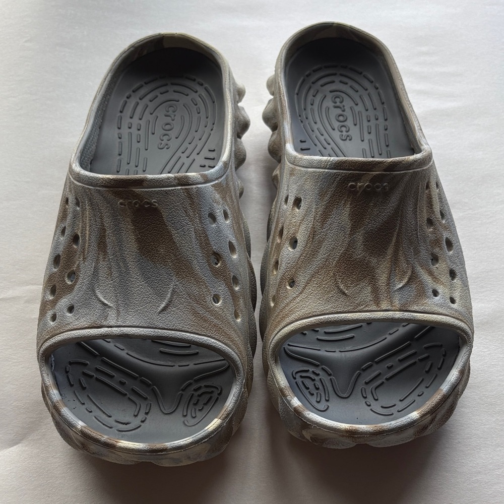 CROCS Camouflage Gray Slide Sandals